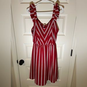 Red. White, and blue striped dress